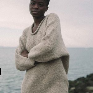 Aliya Wanek Leal Sweater in Oatmeal